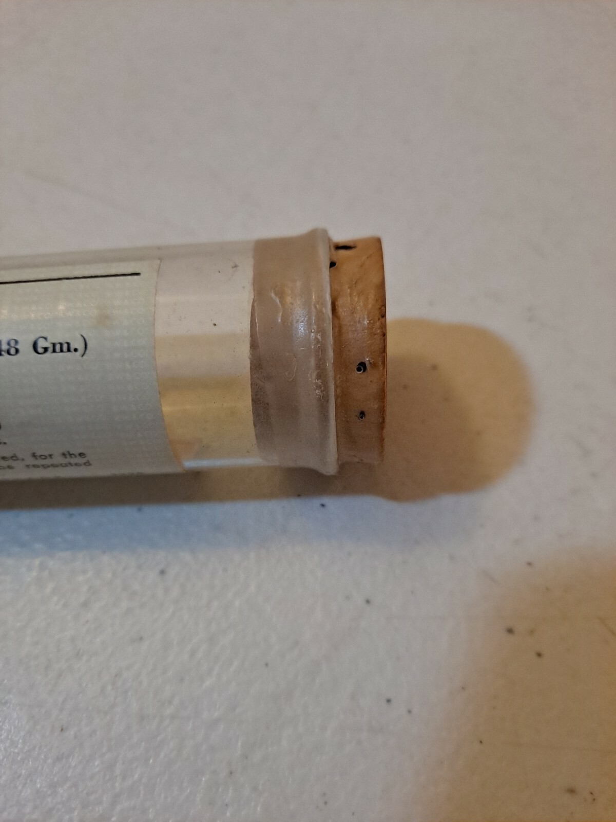 Vintage Pharmacy Sodium Tablets Glass Vial With Cork Paper Label