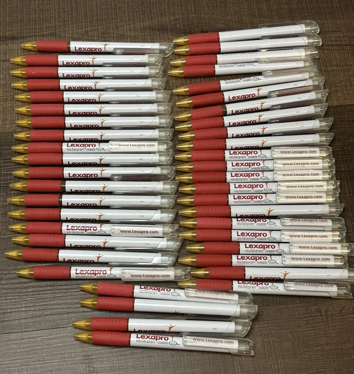 Lot Of 44 Lexapro Pens Pharmaceuticals Collectable Pharma Rx Drug Rep All Tested