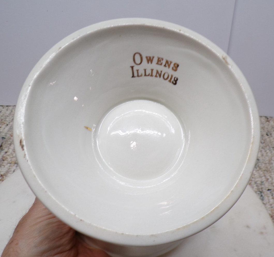 Vintage RX Pharmacy Drug Store Apothecary Mortar Pestle Set By Owens-Illinois