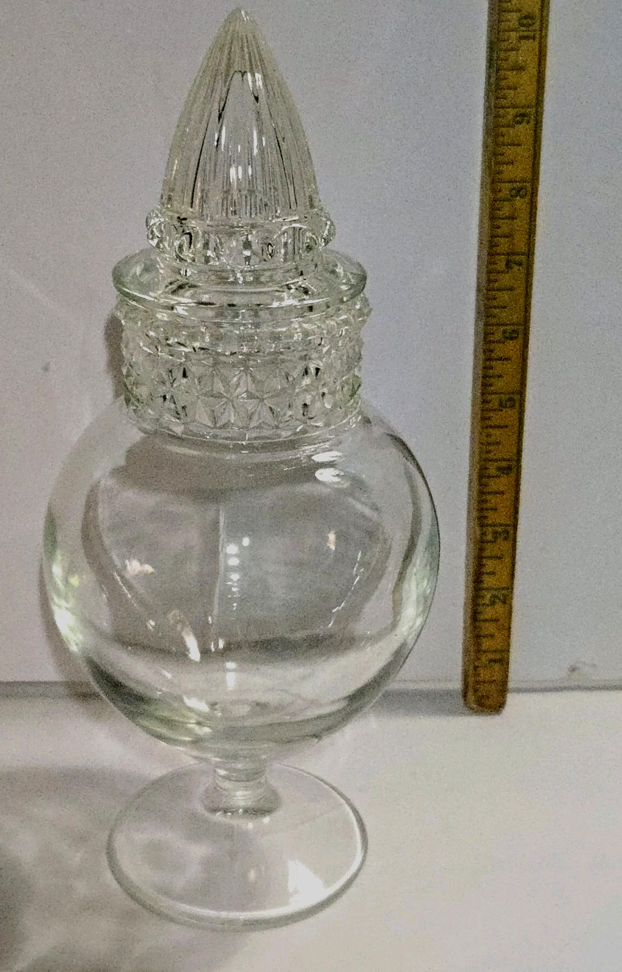 Vintage 1930s Tiffin Dakota Apothecary Drug Store Candy Glass Jar w/ Lid 11″