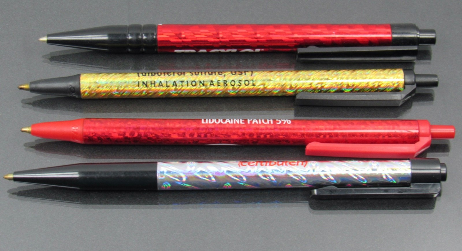 Drug Rep Lot 4 PENS Pharmaceutical Promo Advertising Sparkling & Iridescent Rare