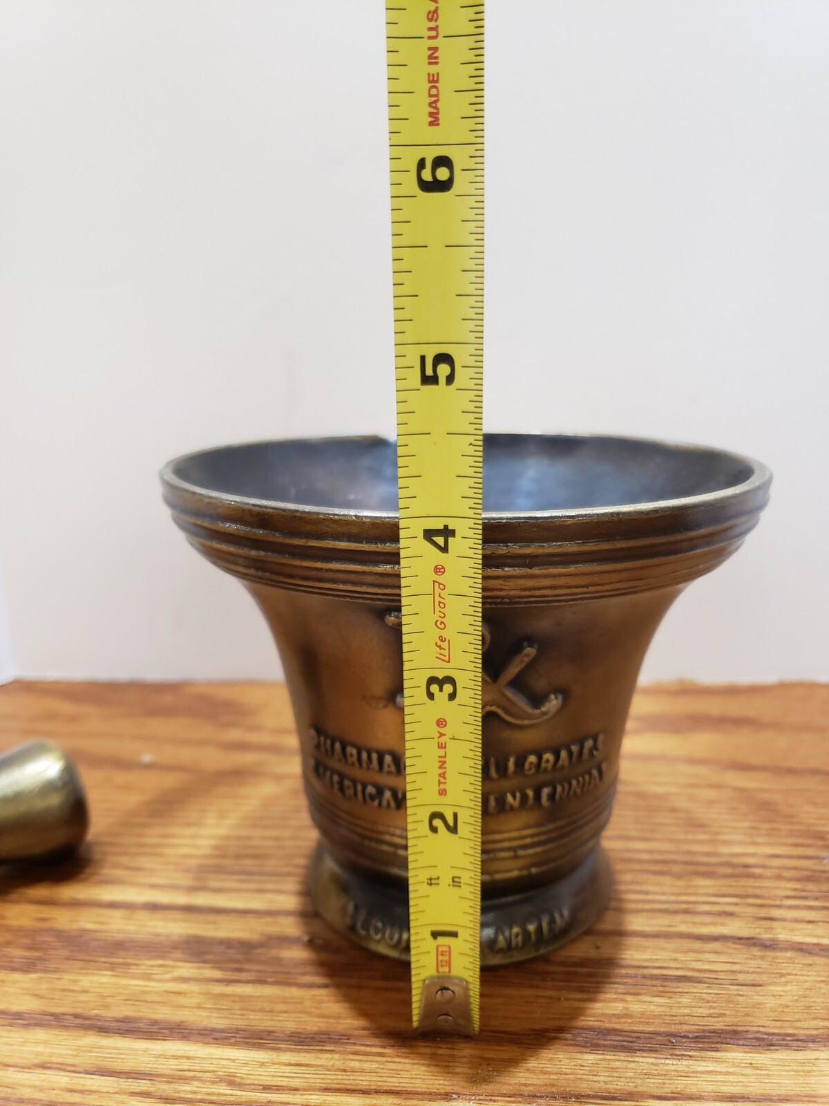 vintage 1976 Schering metal Mortar and Pestle 14th Edition Bicentennial