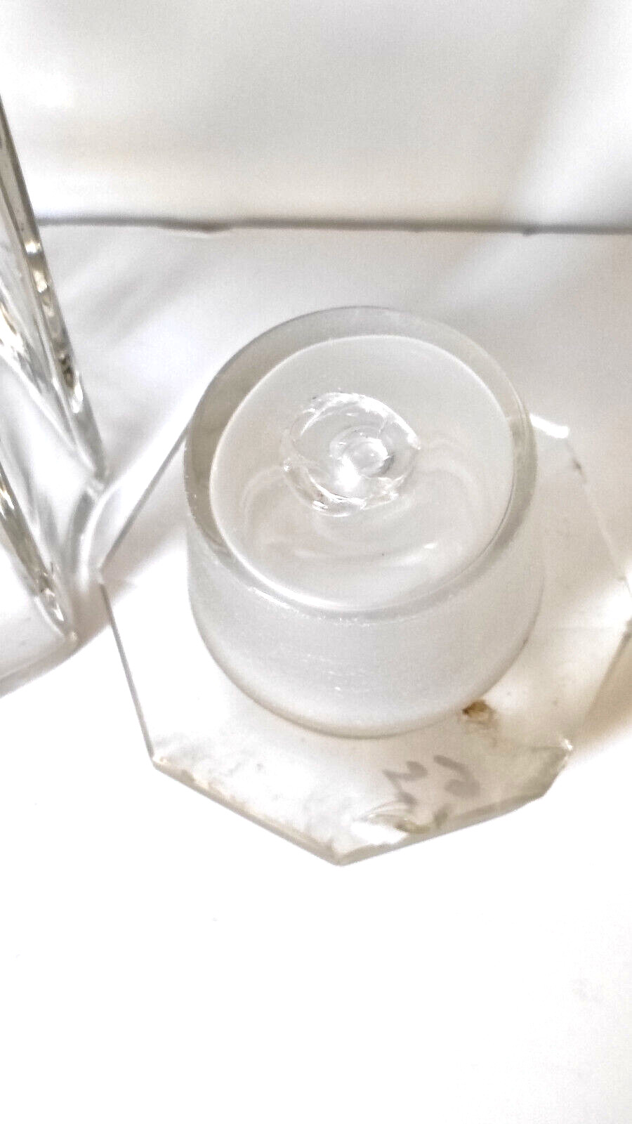 Vintage Crystal Apothecary Pharmacy Clear Jar 800 ml SUCCUS LIQUIR. PULV.