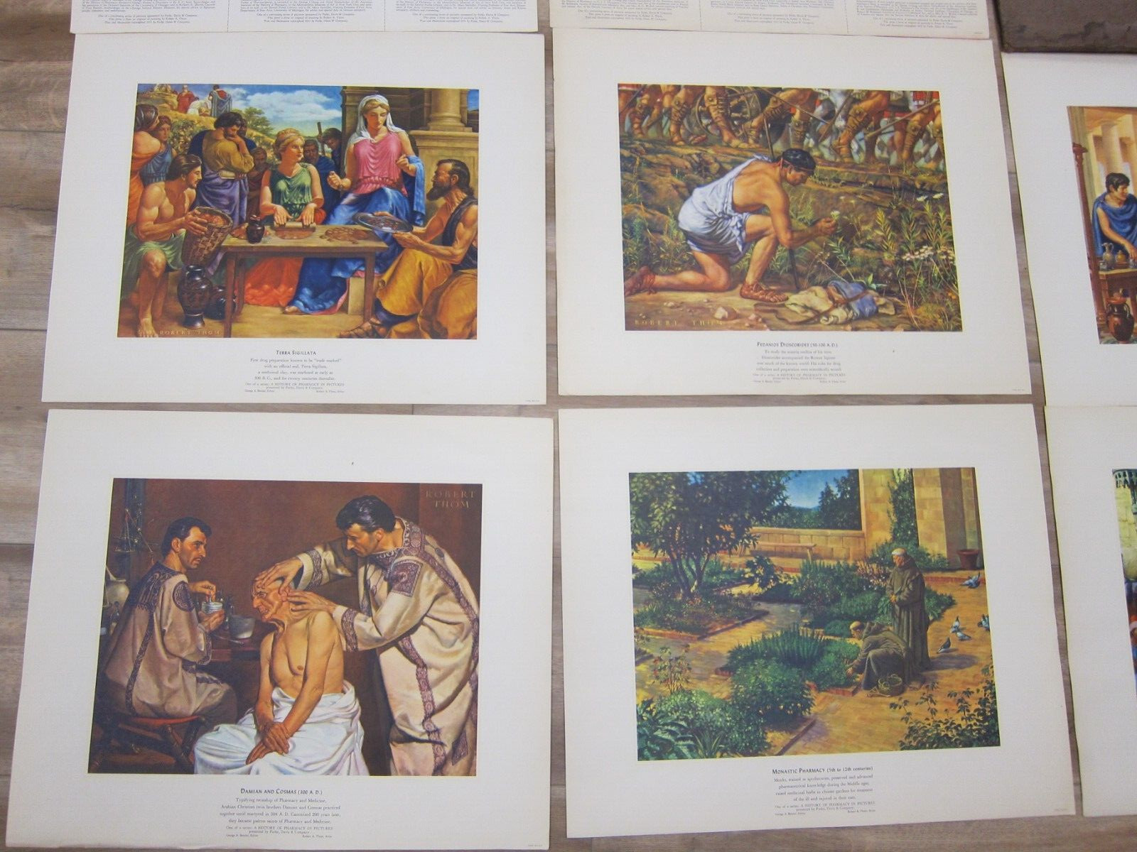 VTG. A HISTORY OF PHARMACY IN PICTURES by Parke Davis Set 12 Prints 1950’s