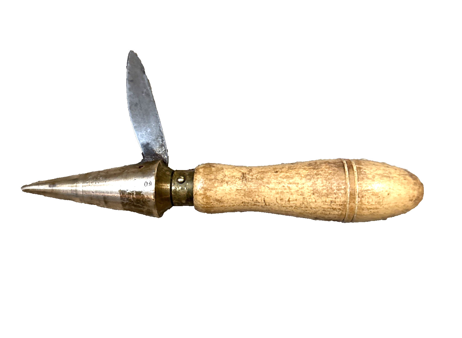 Apothecary Cork Borer Sharpener Copper Wooden Handle Chemist Moonshiners VTG 8″