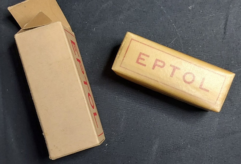 New Old Stock Medicine Box EPTOL Massage Creme Prep Cooper Pharmacal Chicago IL