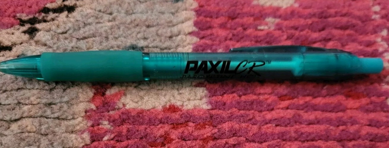 VTG medical advertisement Paxil cr parosetine pen w/ ink green dr doctors estate