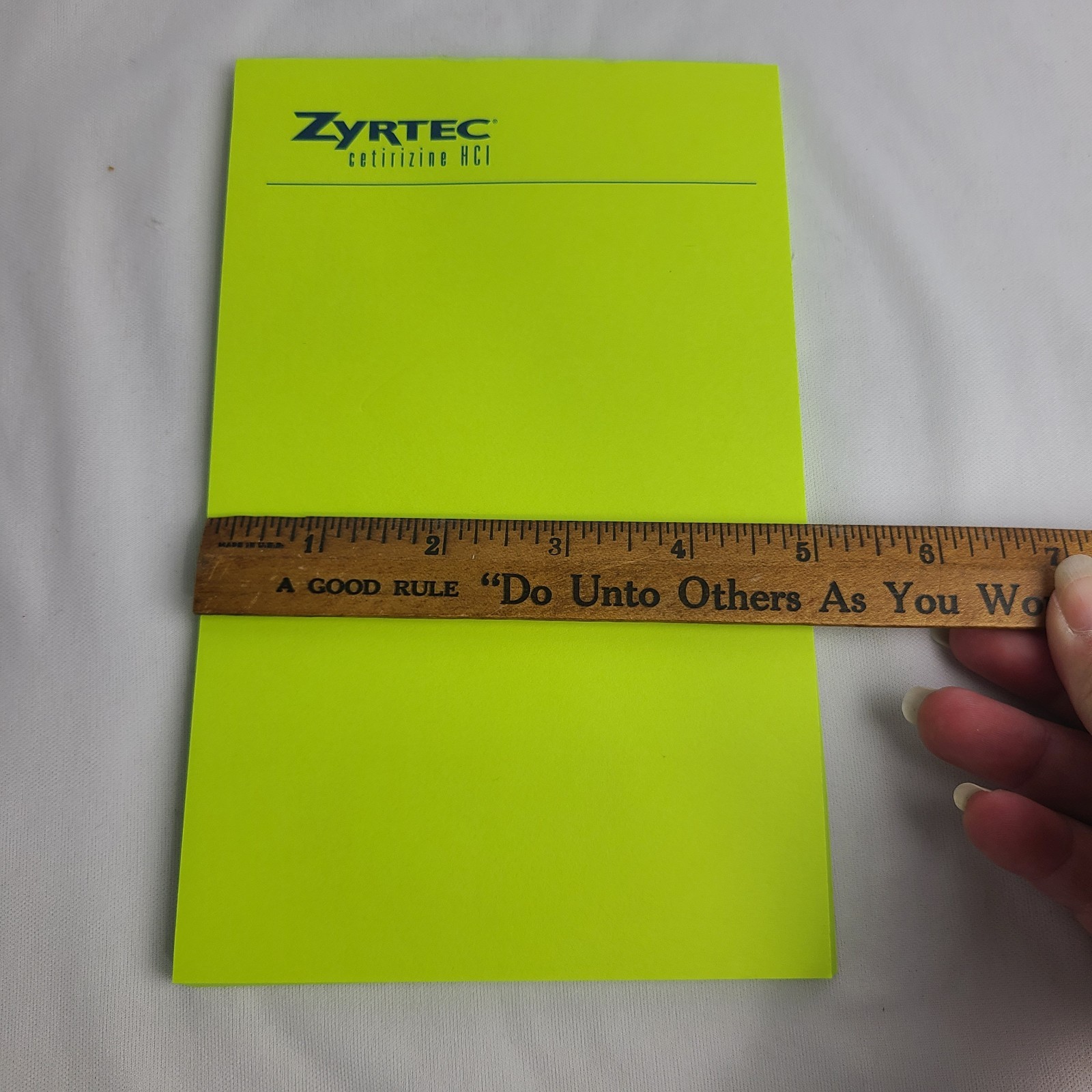 Vintage 2001 Zyrtec Notepad Neon Green Pharmaceutical Drug Rep Promo Pfizer