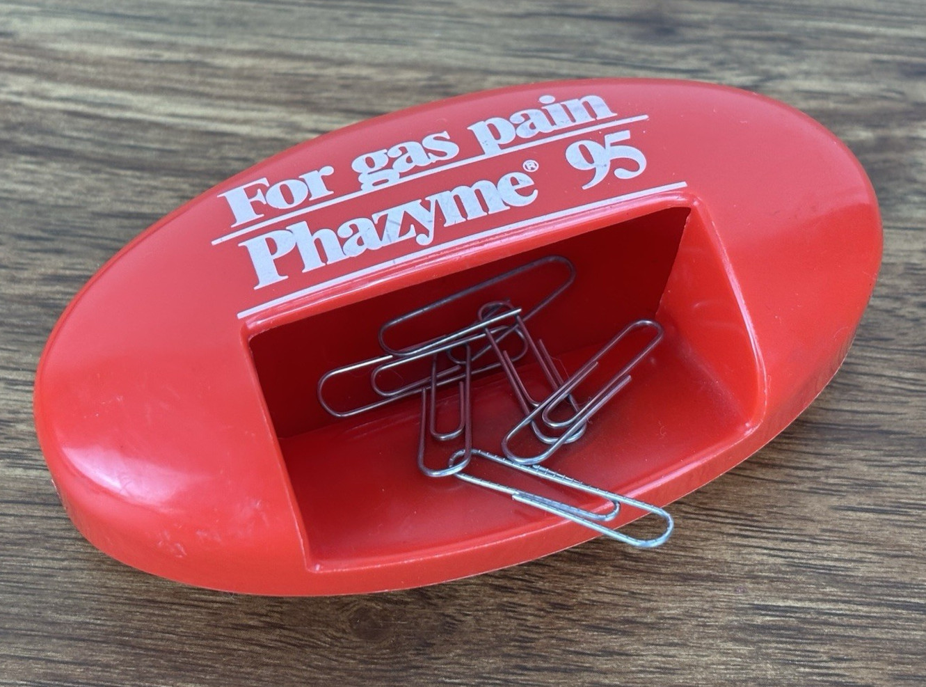 Phazyme 95 Pharmaceutical Paper Clip Holder Red Plastic Drug Rep Promo Vtg