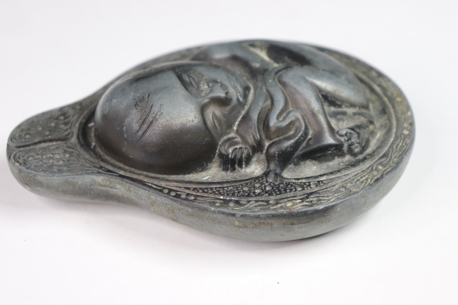 VTG Tabron Metal Paperweight Salesman Sample Gift Fetal Baby Parke-Davis (s824)