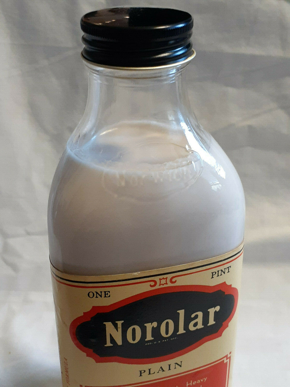 Vtg Norwich Norolar Plain Mineral Oil Constipation Remedy 1 Pint Bottle