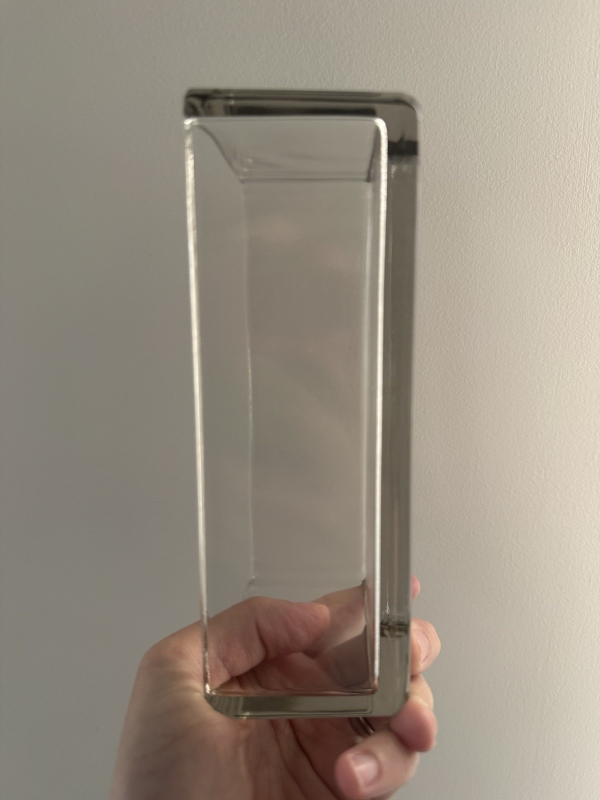 Antique Caulk Clear Glass Covered Box w/ Lid Included, Rectangular