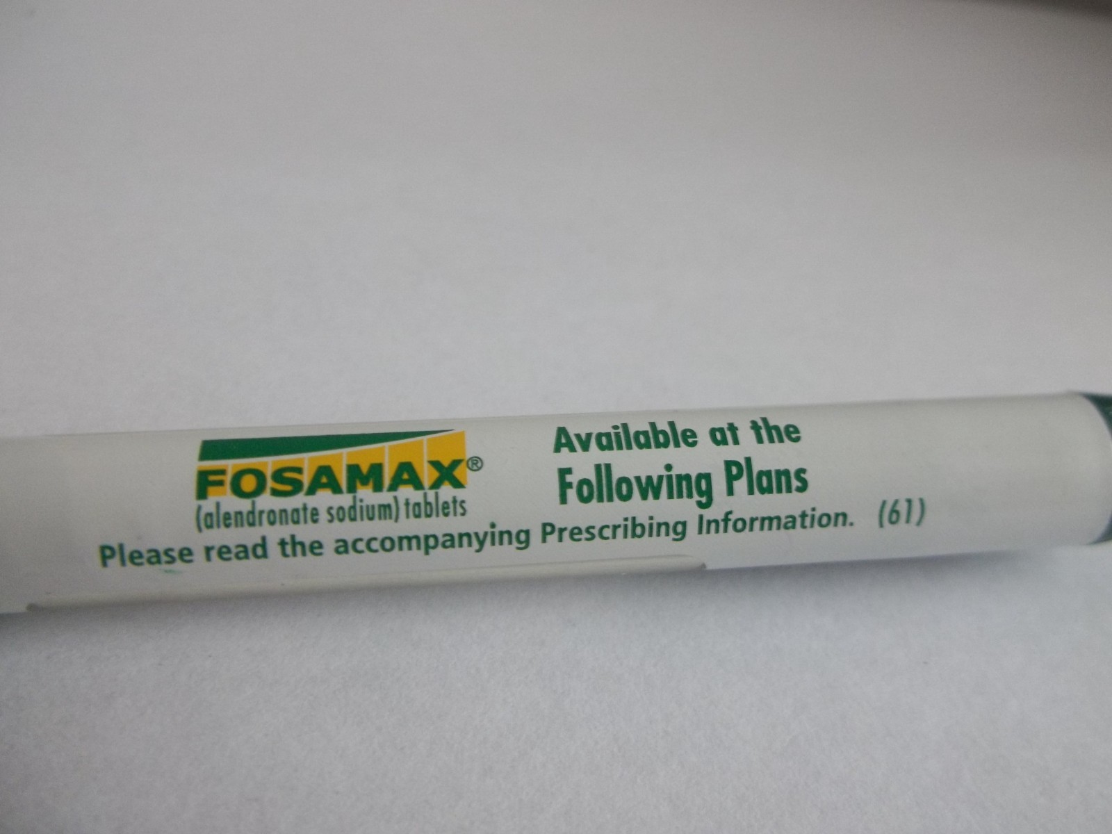 Fosamax Promotional Pen Plastic w/Rubberized Grip–Medium Weight