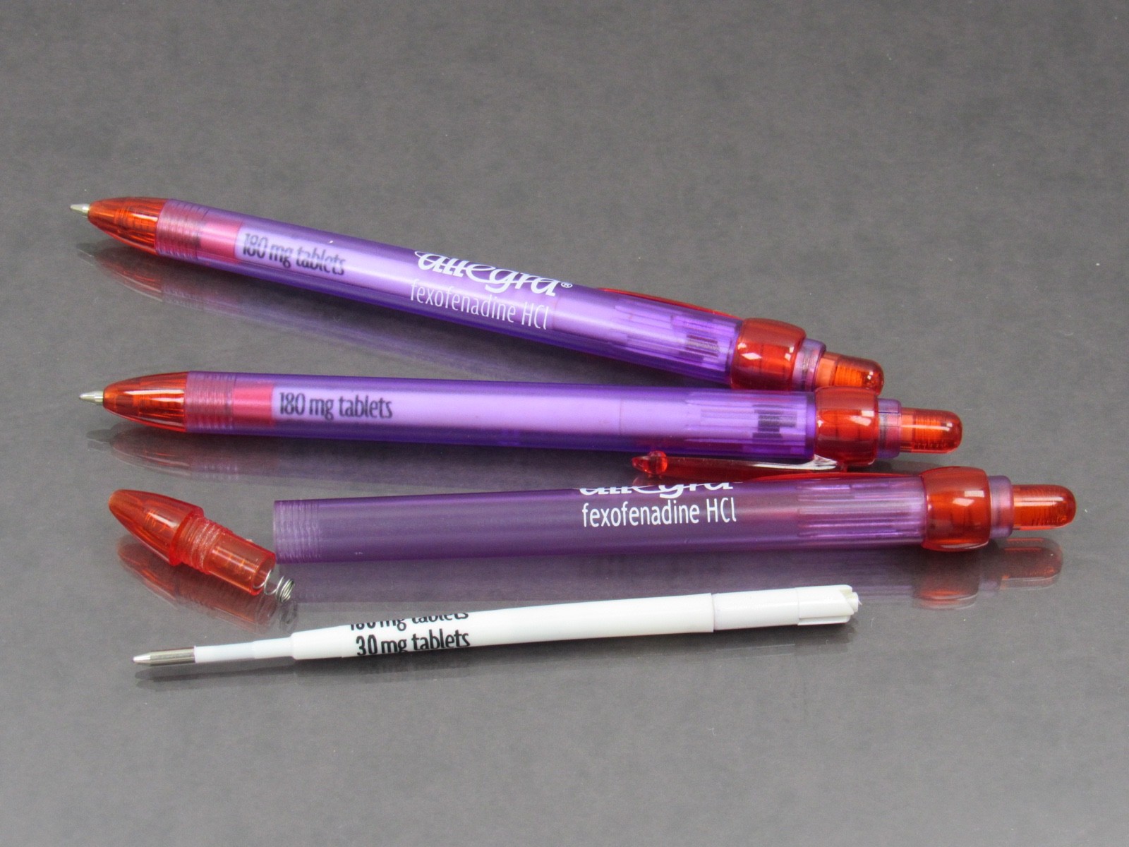 Allegra PENS Drug Rep Pharmaceutical Promo Rotating Barrel Lot of 3 Dry Ink
