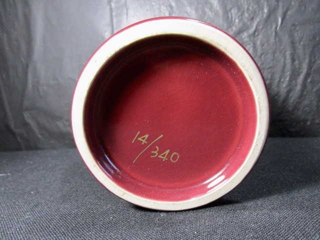 Lactucarium Jar Monastery Decorative Porcelain Burgundy Gold Accents Unique