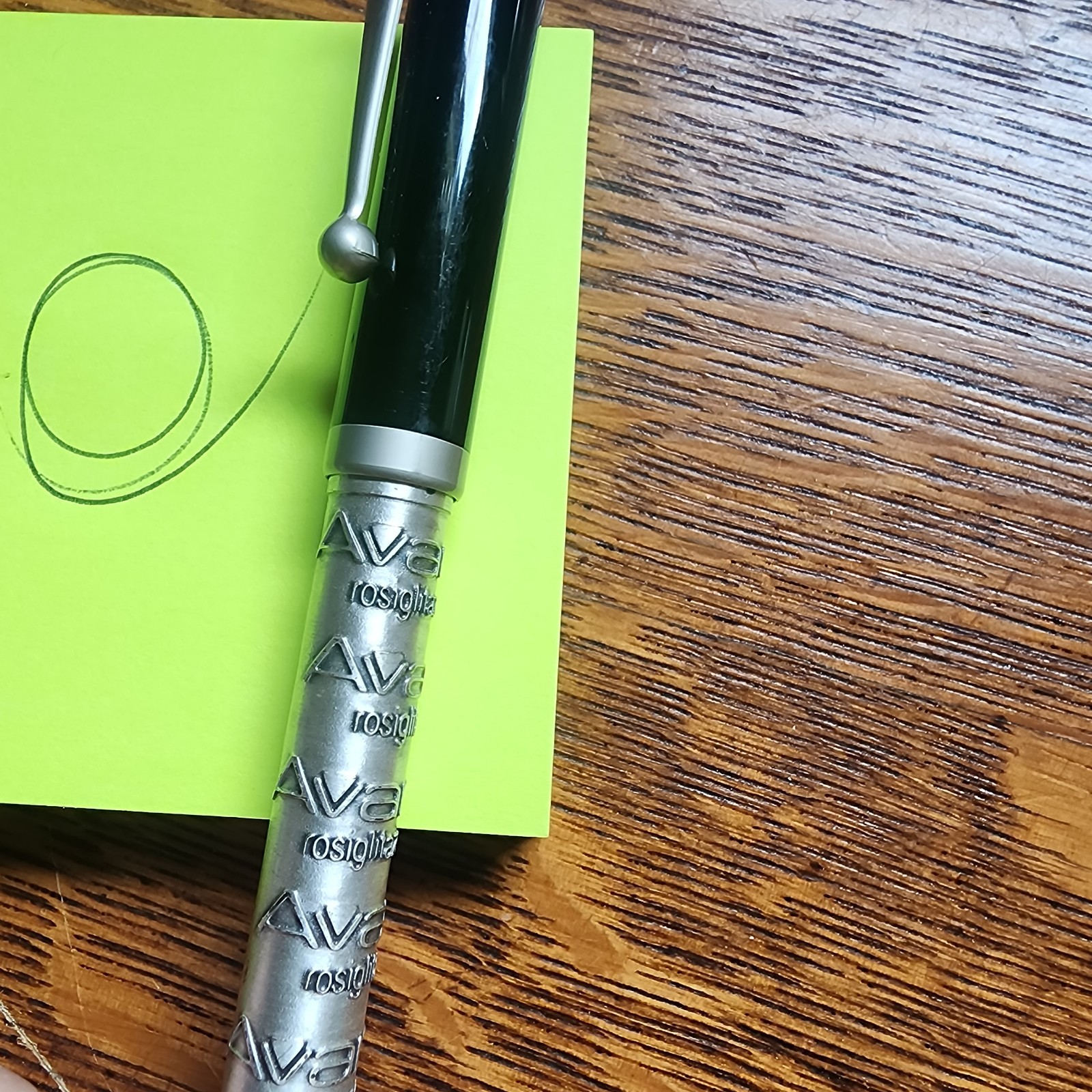 AVANDIA METAL DRUG PHARMACEUTICAL PEN PEWTER BLACK RAISED LETTERS