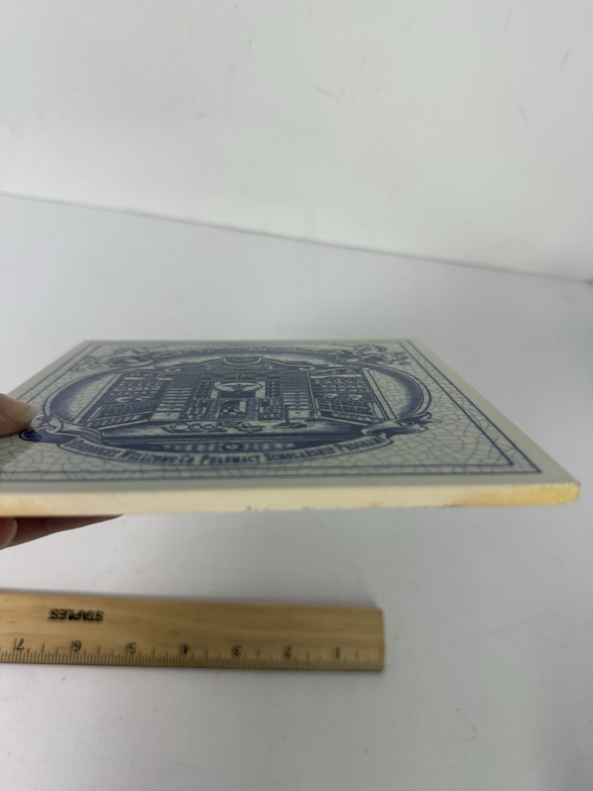Vintage Blue Delft Tile Uroscopy Pharmacy Scholarship Program Apothecary 7 READ
