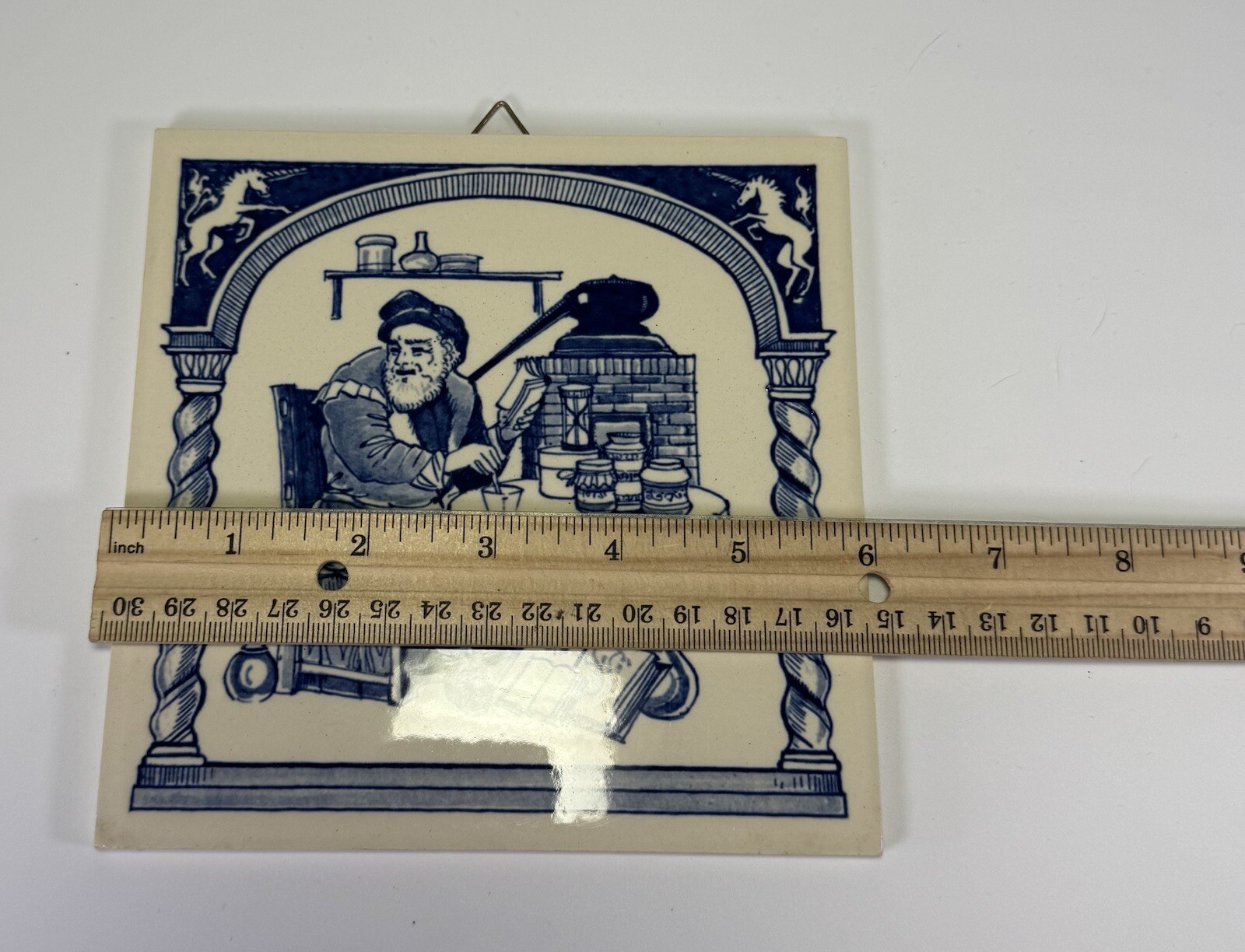 DELFT Holland Pill Tile 17th Century The Pharmacist