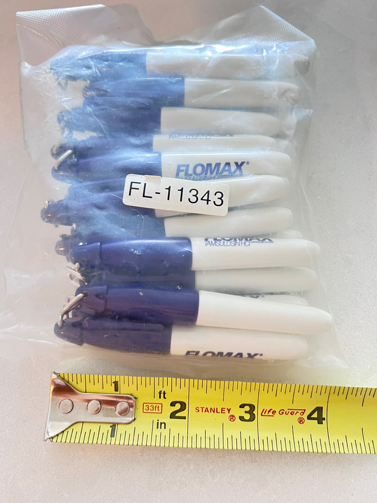 20 New Drug Rep Pens/marker Flomax plastic, Multi Color in blue. Collectible