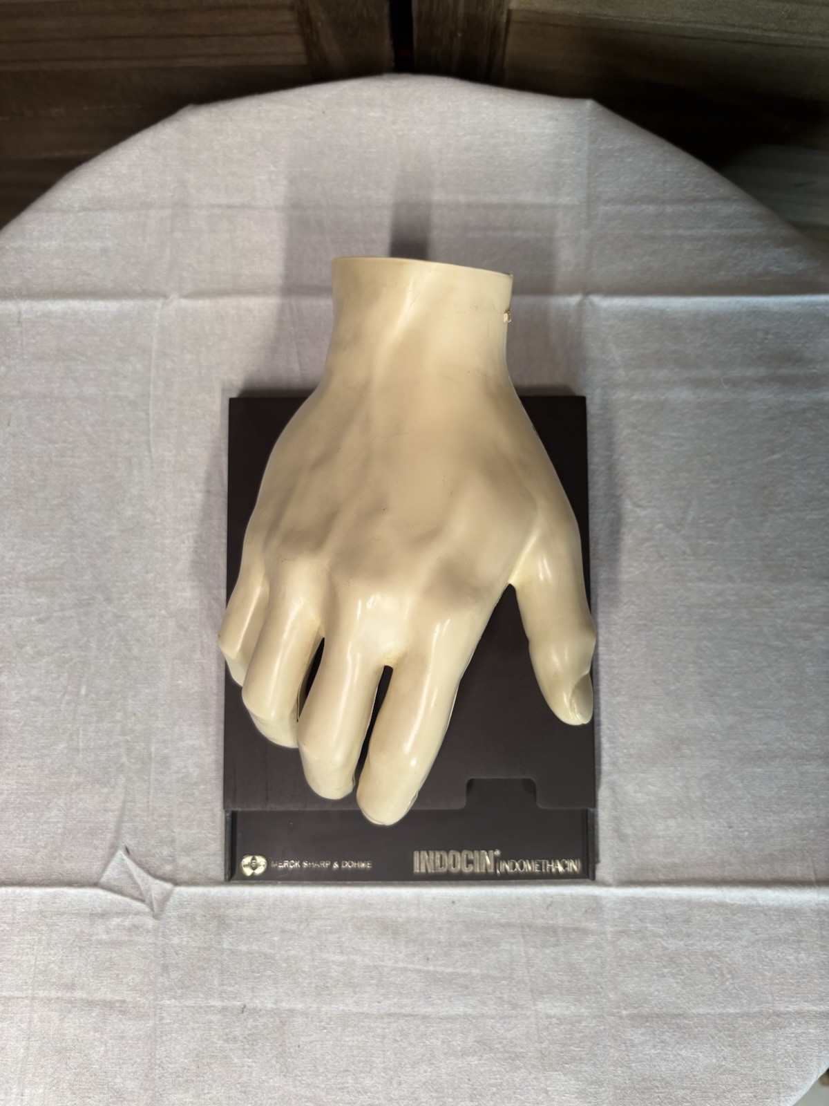 1967 MEDICAL HAND MODEL Anatomical Merck Sharp Dohme Indocin Advertising