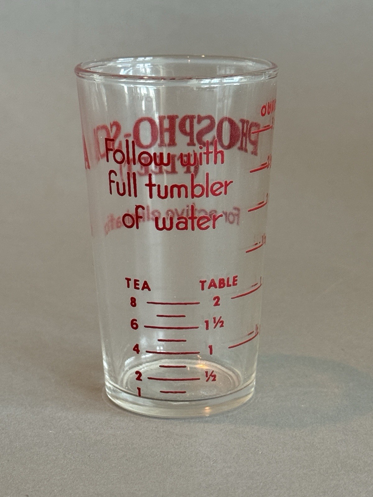 Vintage Medical Glass Phospho-Soda (Fleet) Shot Glass Measuring Cup