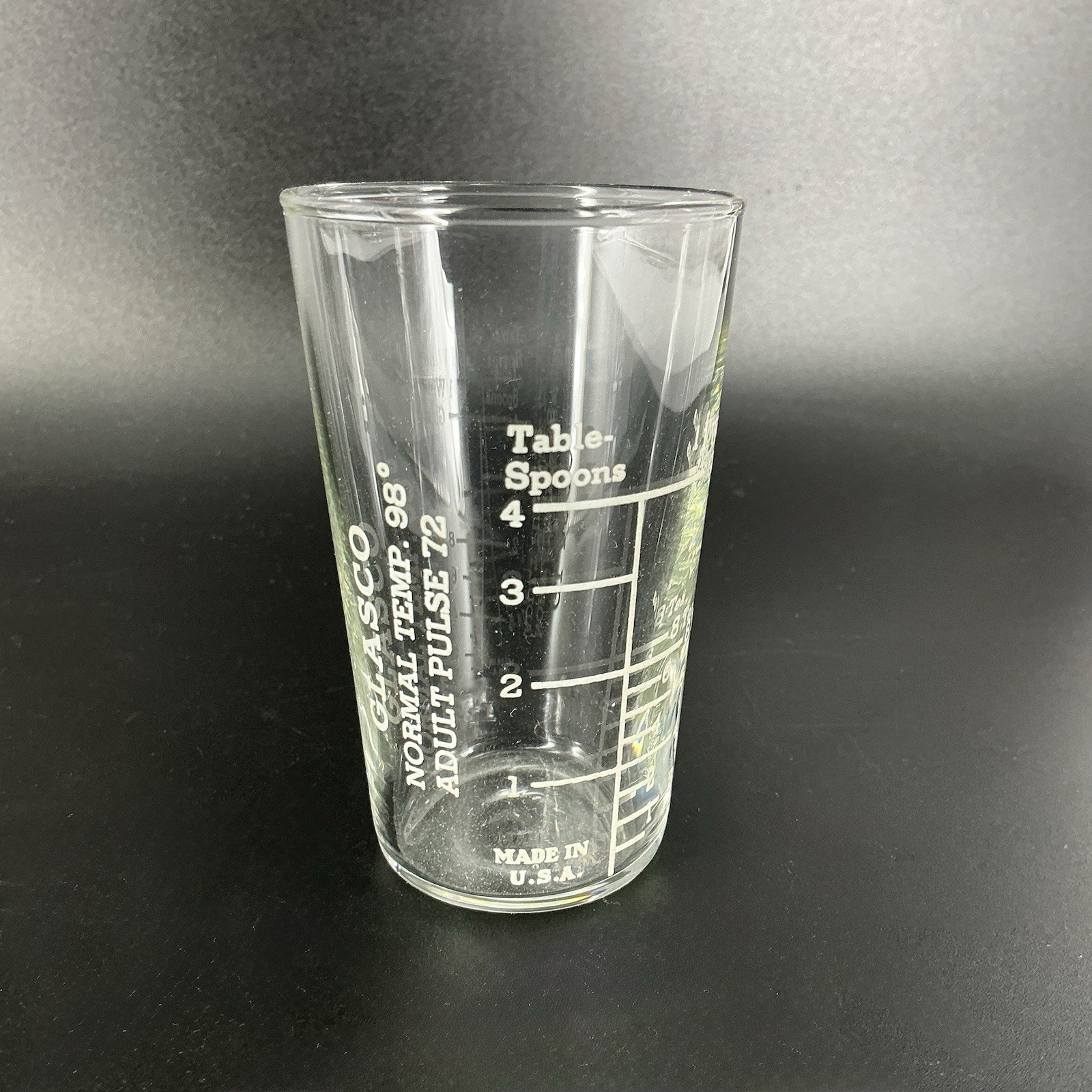 Advertising Medicine Dosing Cup Glass Glasco USA