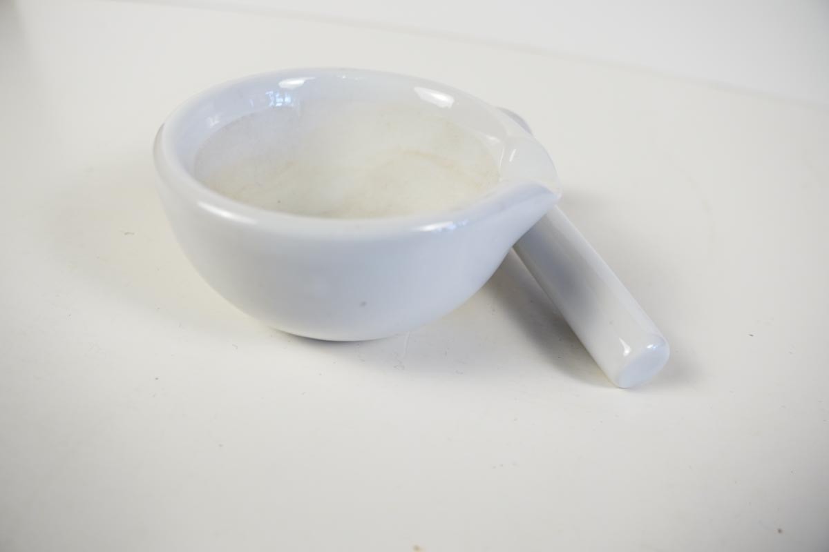 Antique Haldenwanger Small Porcelain 2.5″ Mortar and Pestle Berlin Apothecary
