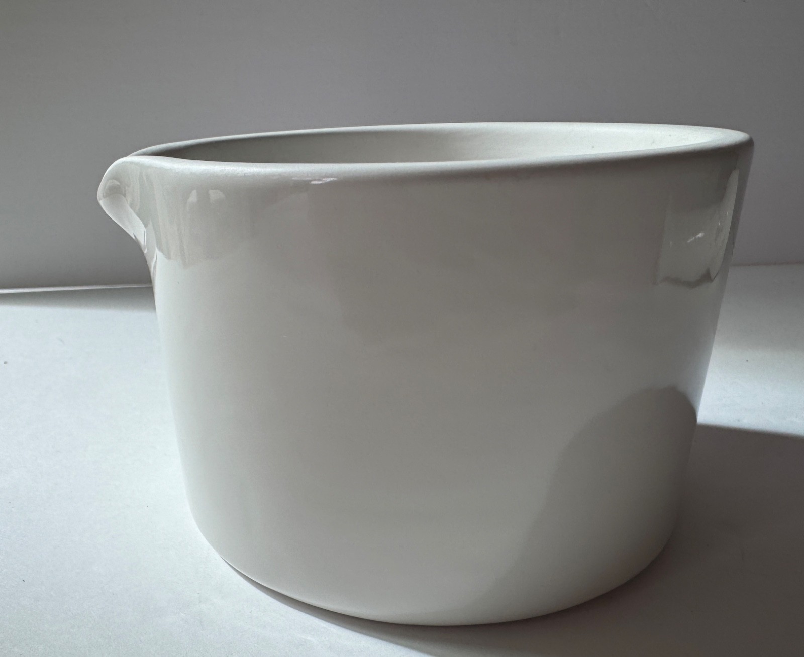 Vintage Mid-Century MCM Lab Heavy White Porcelain Cooper Mortar & Pestle 1950s