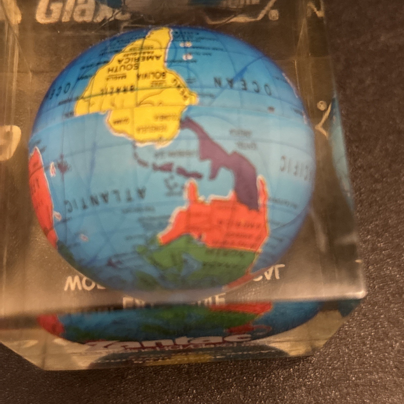 Vintage Zantac Glaxo Roche Pharmaceutical Acrylic Globe Paperweight