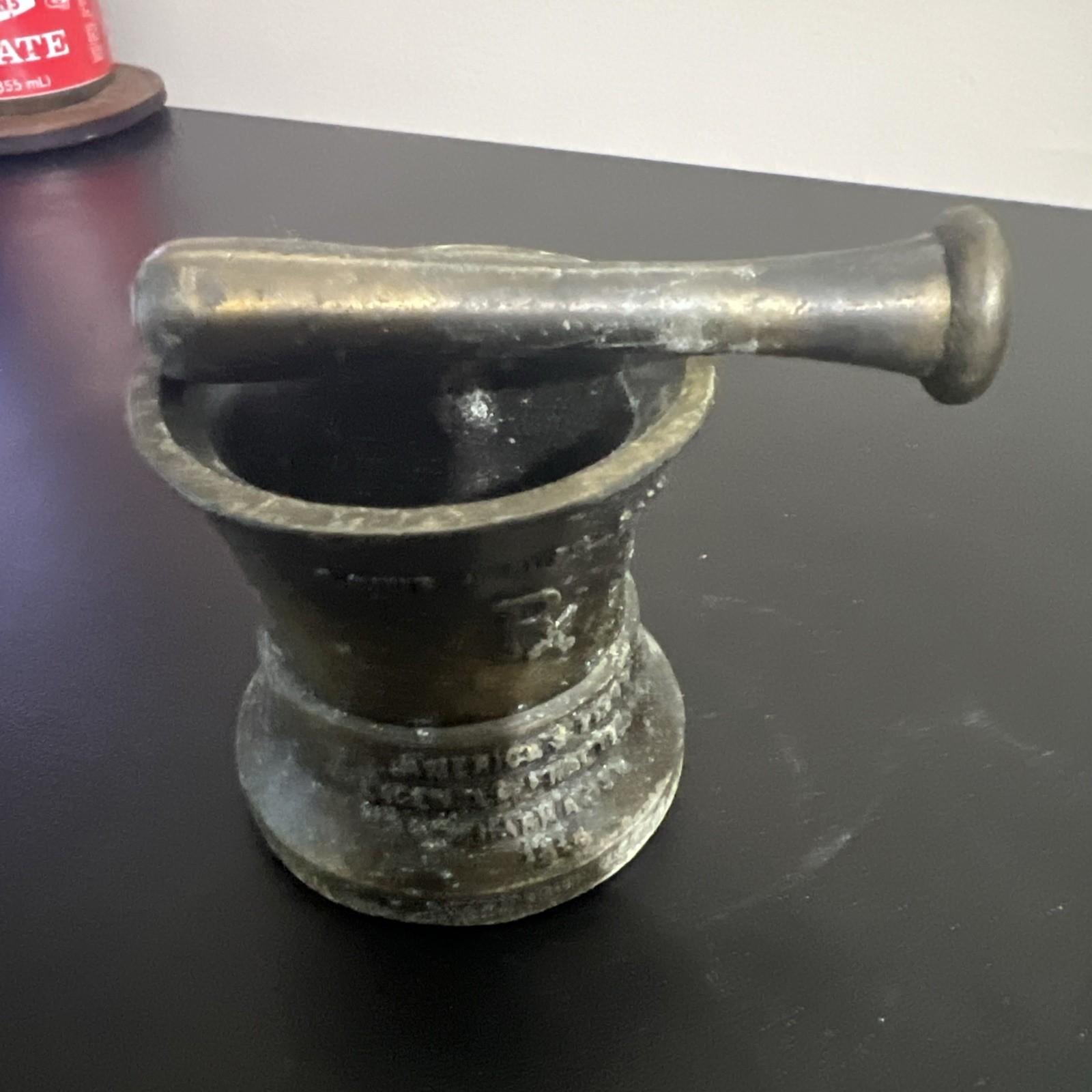 Vintage 1977 Schering Brass Mortar and Pestle 15th Edition Louis DuFilho 2.5″ C7