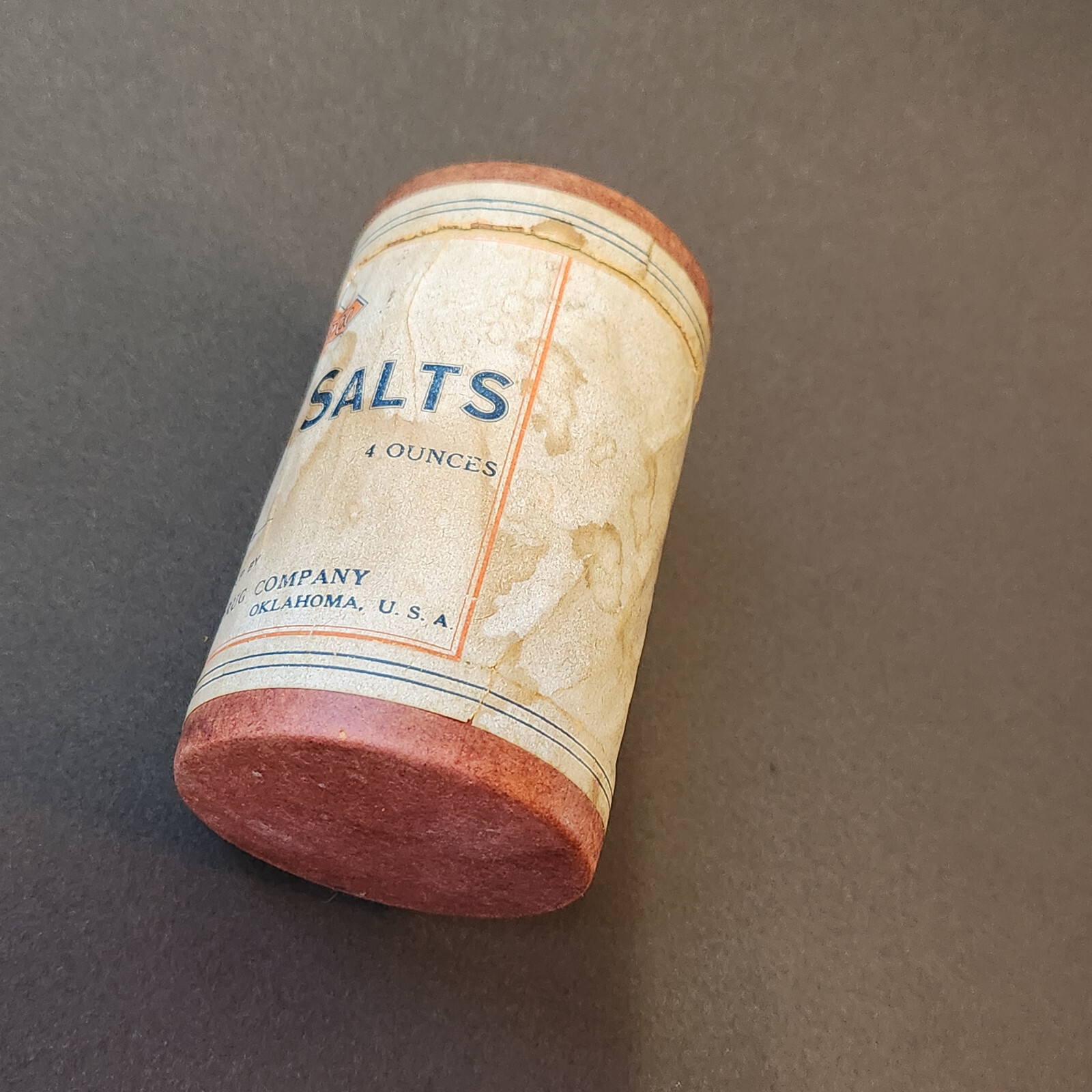 Vntg ADRUCO Cardboard Container Alexander Drug Company Oklahoma City Epsom Salts
