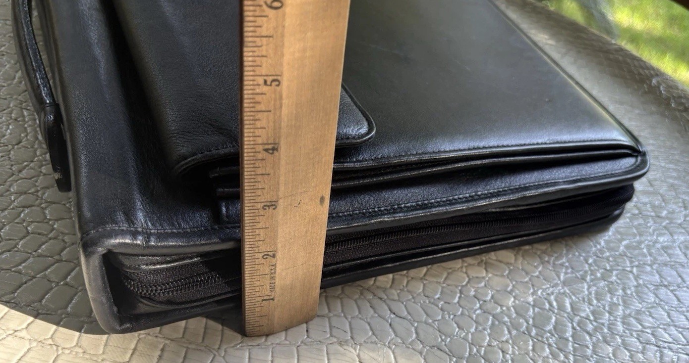 Paxil Pharmaceutical Leather Portfolio Binder Zip Around Black Embossed Logo
