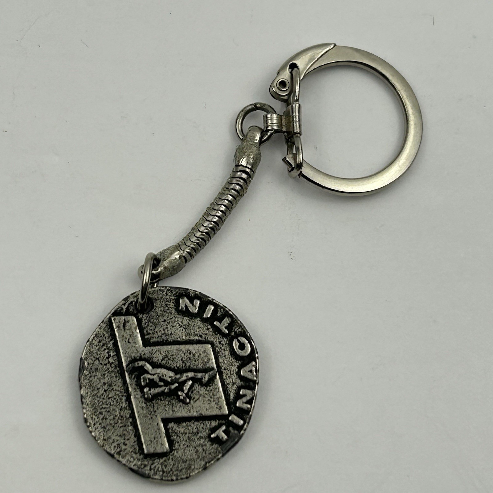 Vintage Tinactin Pharmaceutical Advertising Token Keychain – Wrestler Athlete