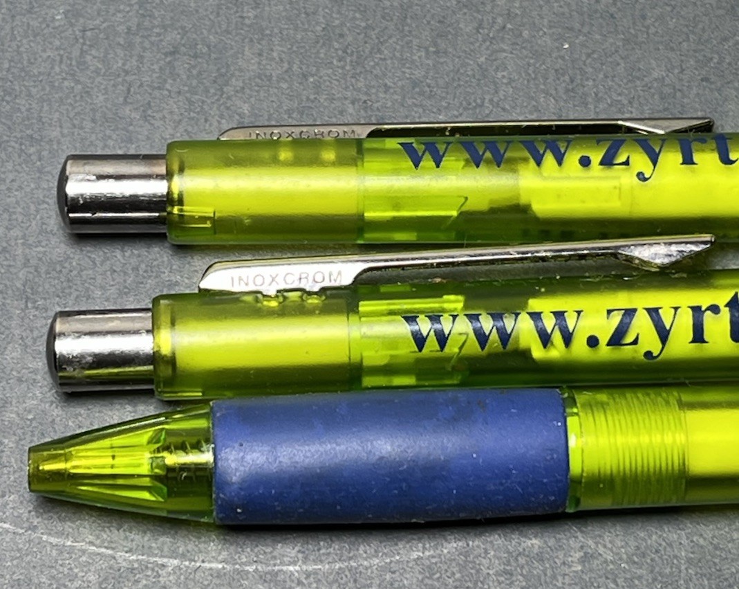 Vintage Zyrtec (3 Pcs) Pharmaceutical Rep Pens Drug Rep Plastic Metal Ink Work