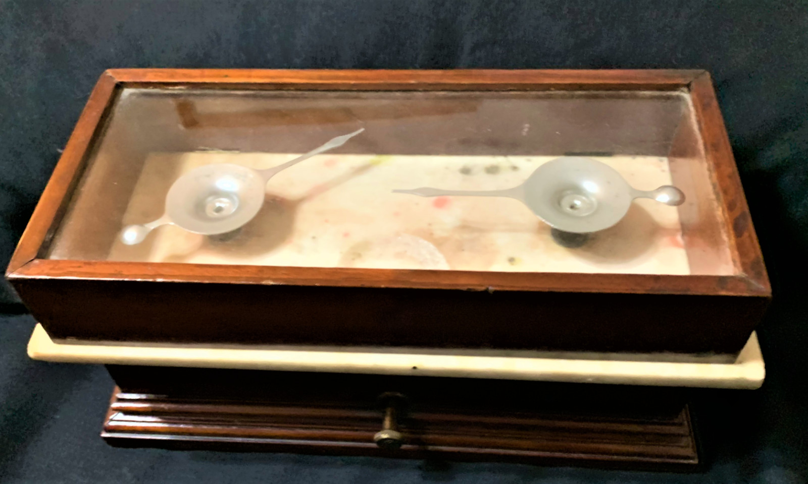 Antique Marble & Wood Apothecary Pharmacist Balance Scale Lab Country Store