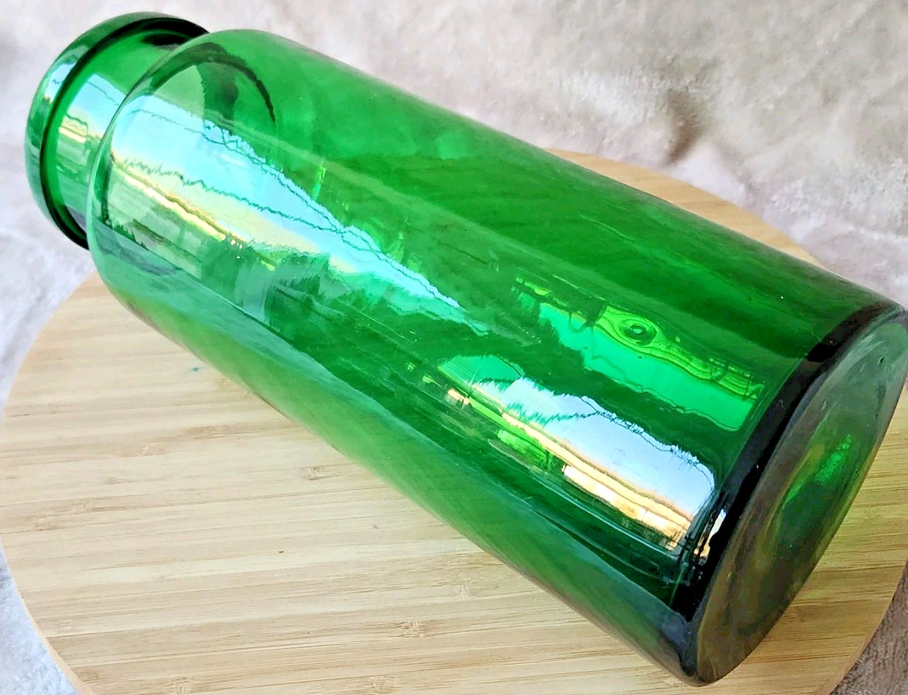 Vintage Large Glass Pharmacy Jar 3 Liters Green Color Ref No 2 Collection