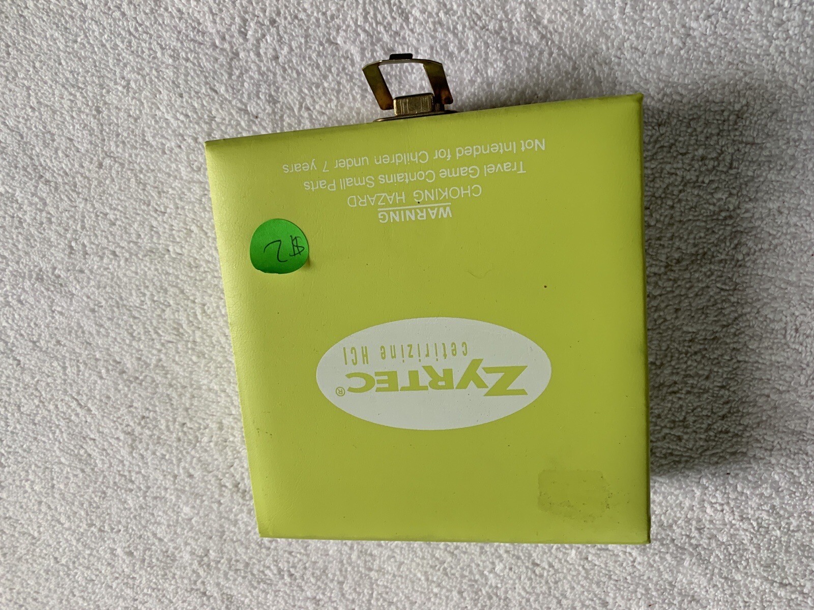 Zyrtec Pharmaceutical Travel Games Set Advertising Promotional Green Case Unused