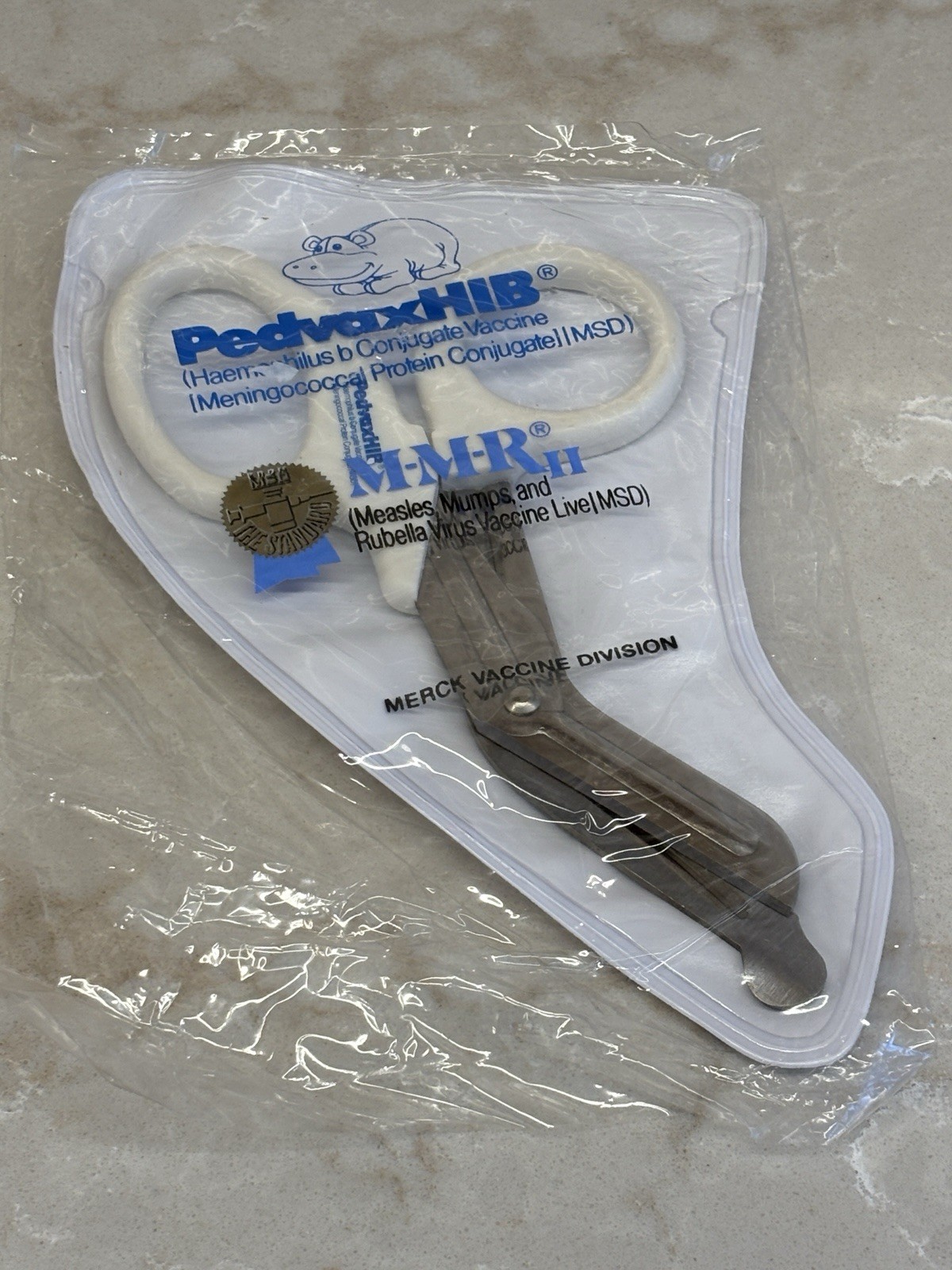 PedvaxHIB Merck Scissors Bagged Pharmaceutical Promo Advert Merck – SHIPS TODAY!