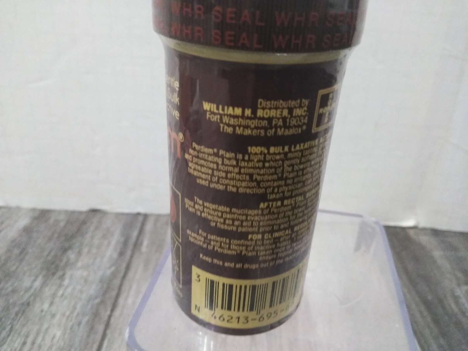 Vtg PERDIEM PLAIN 100% BULK LAXATIVE 3.5 oz ORIGINAL TIN TUBE SEALED ( AD-PROP)