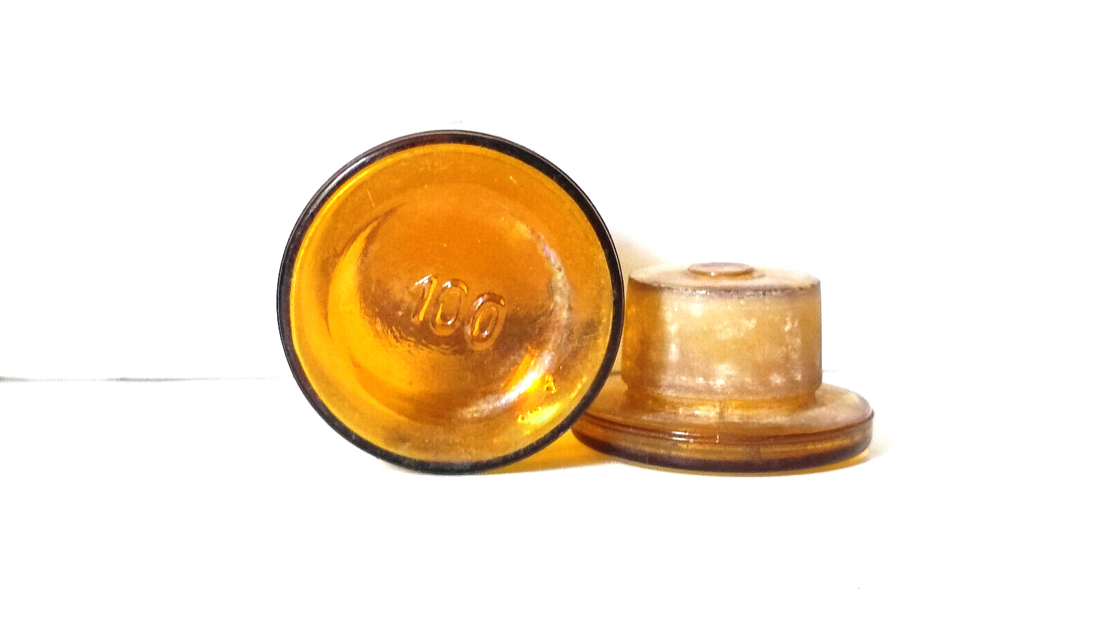 THEMISALUM, Vintage Glass Apothecary Pharmacy Amber Jar, 100 ml, Cap
