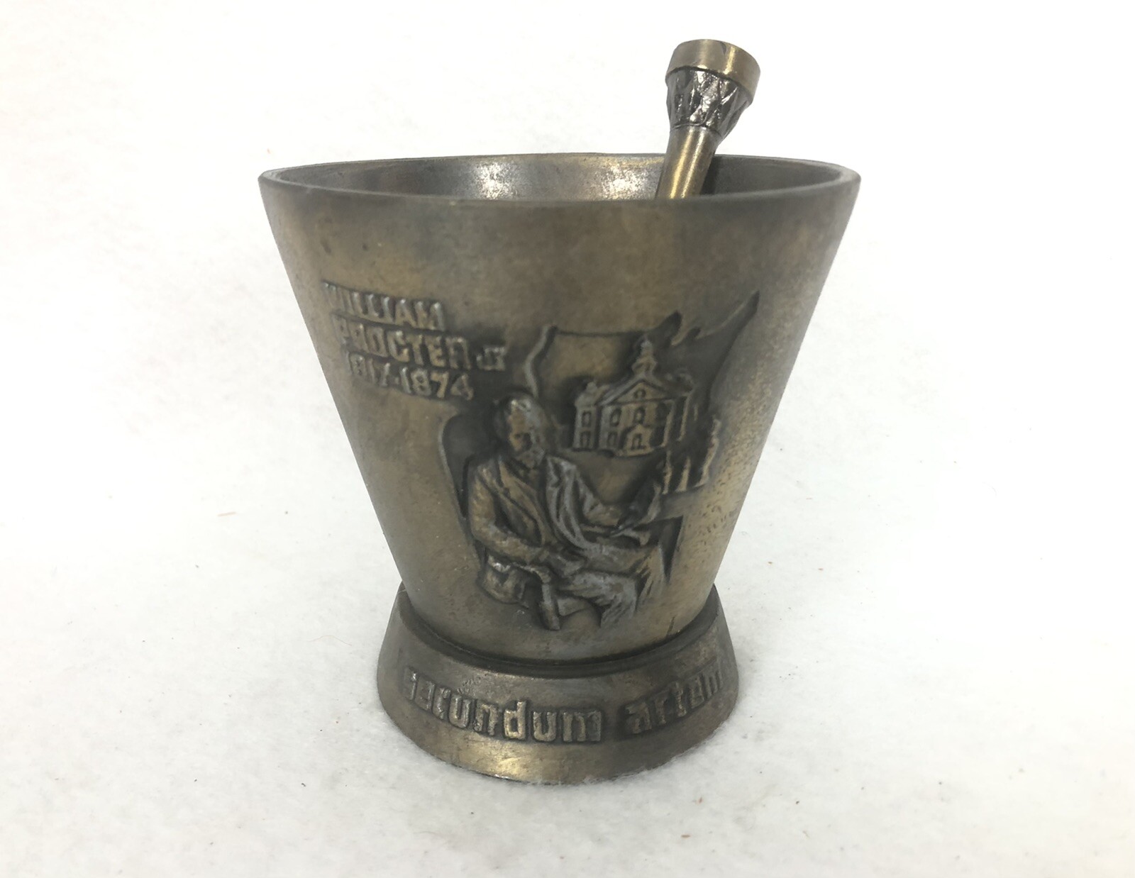 VTG Metal William Proctor Jr RX Secundum Artem Schering Mortar and Pestle