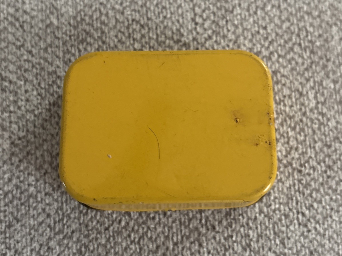 Vintage Yellow Tin Amyl Nitrite Box Medicine Burroughs Wellcome