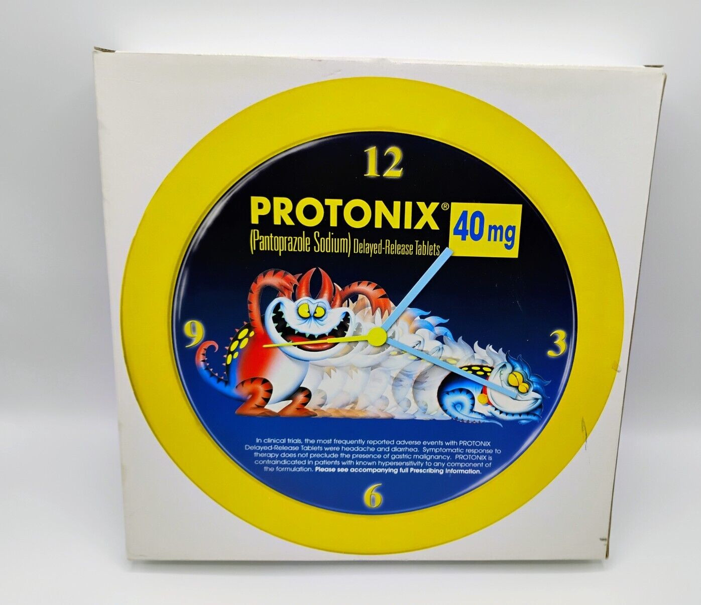 Vintage Protonix Red Monster Clock Pharma Drug Rep Giveaway Merch Advertising