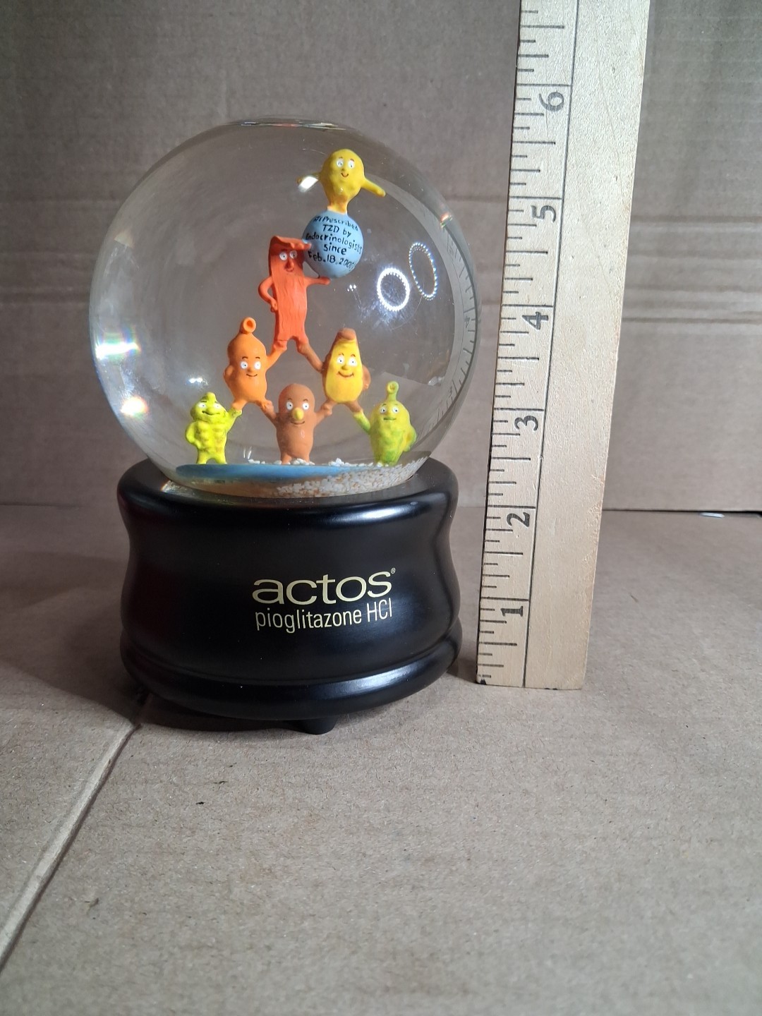 Limited Edition 2001 Snow Globe Actos Pharmaceutical Pioglitazone HCI Diabetes