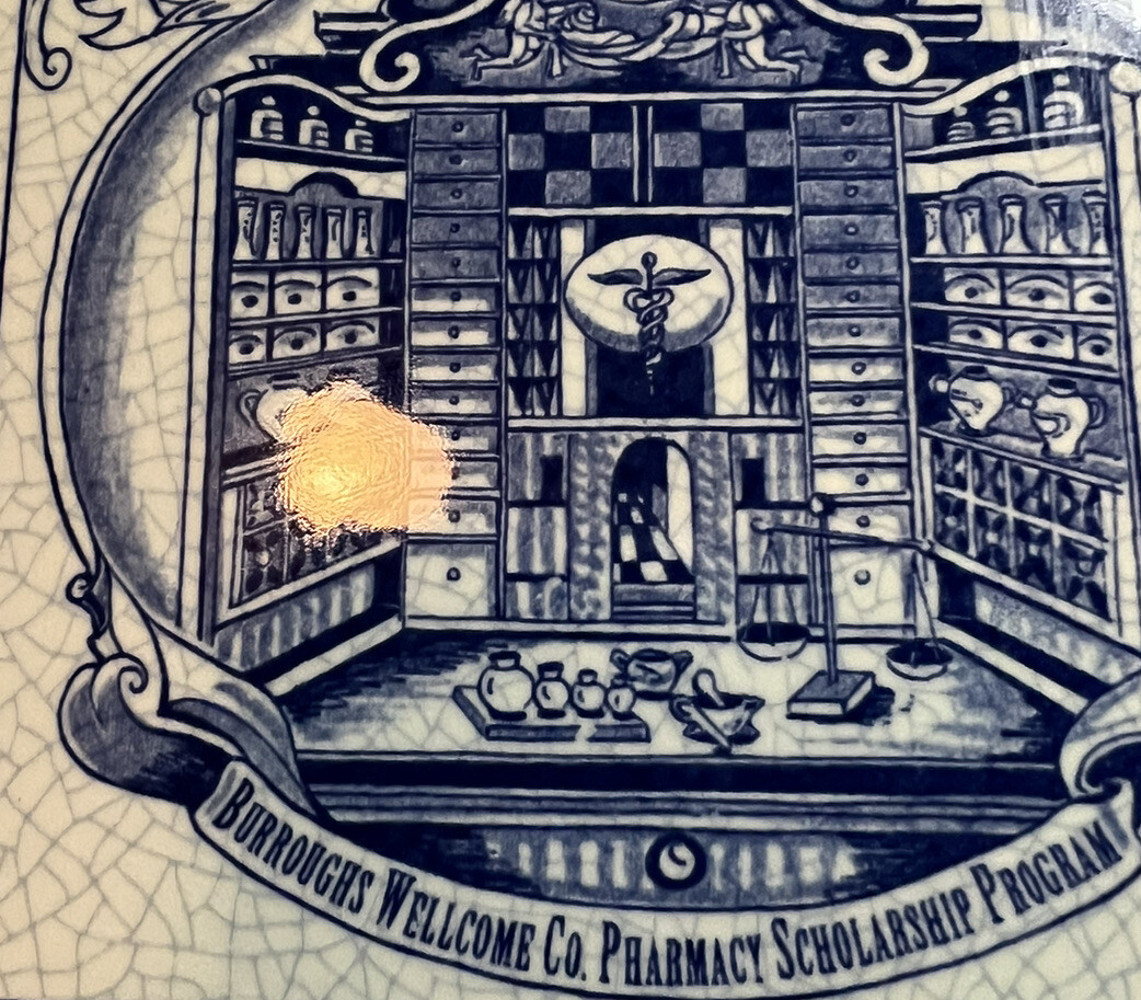 DELFT HOLLAND Pharmacy Tile Burroughs Scholarship Pharmacist Apothecary