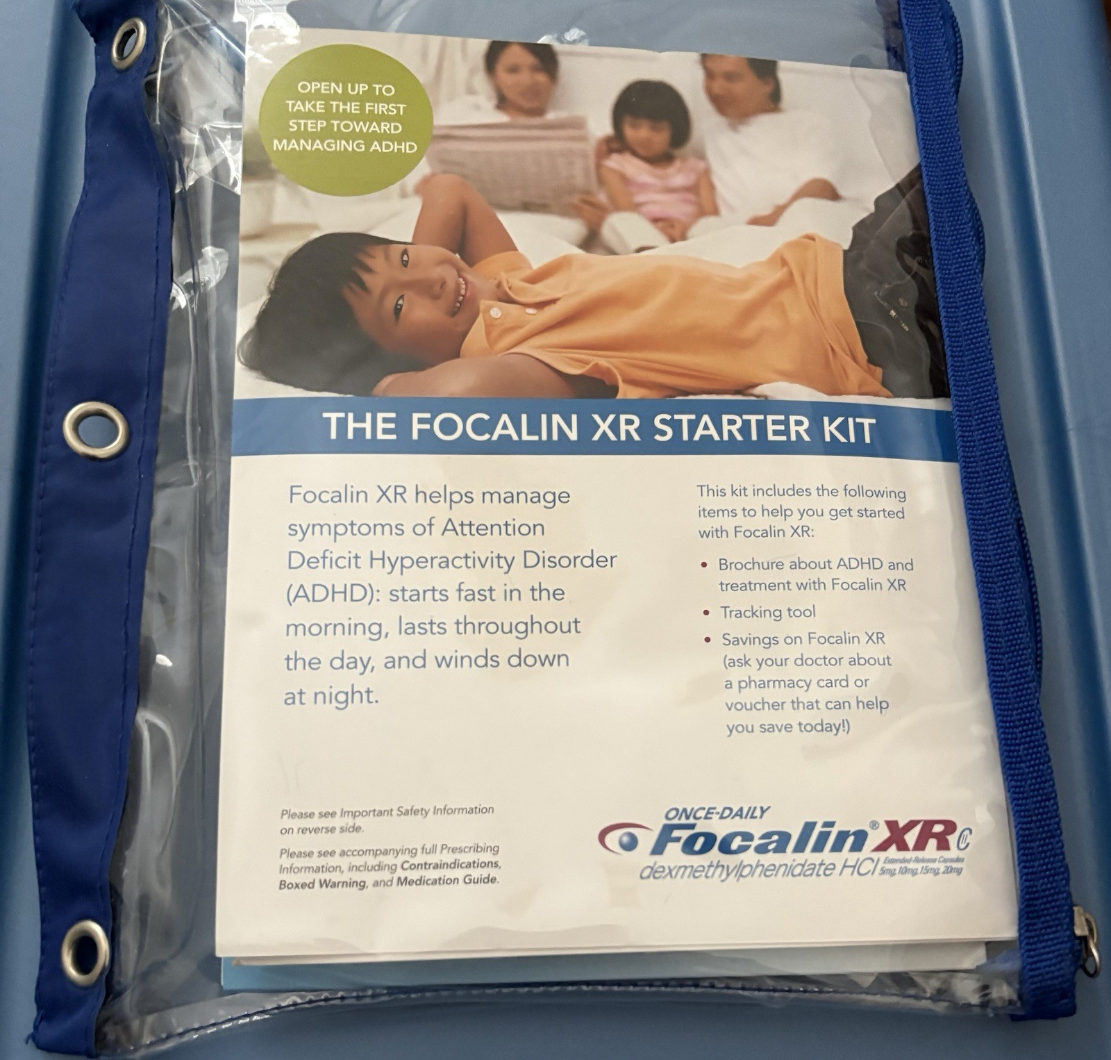 Vintage Focalin XR 9 piece Patient Starter Info Kit Pharmaceutical Rep 2007