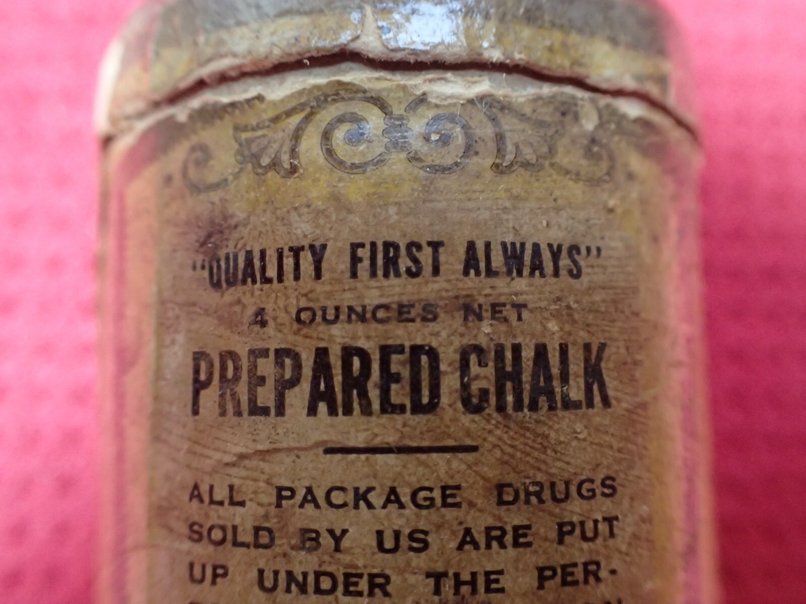 Vintage Read Drug & Chemical Co. Prepared Chalk Container Pharmacy Store