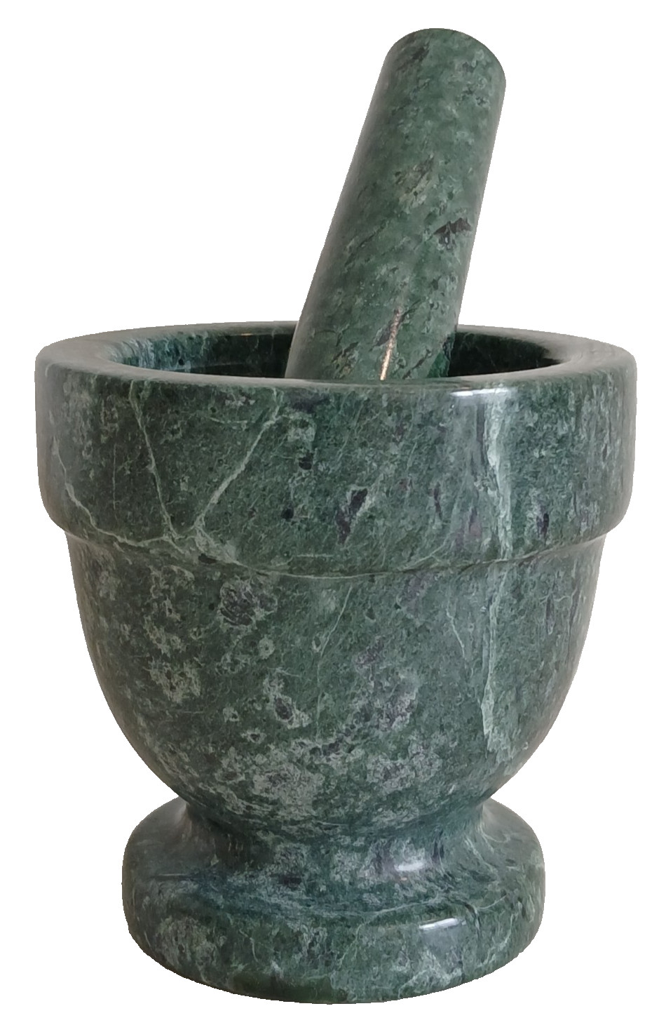 Green Natural Stone Marble Footed Mortar & Pestle 4″x3.77″