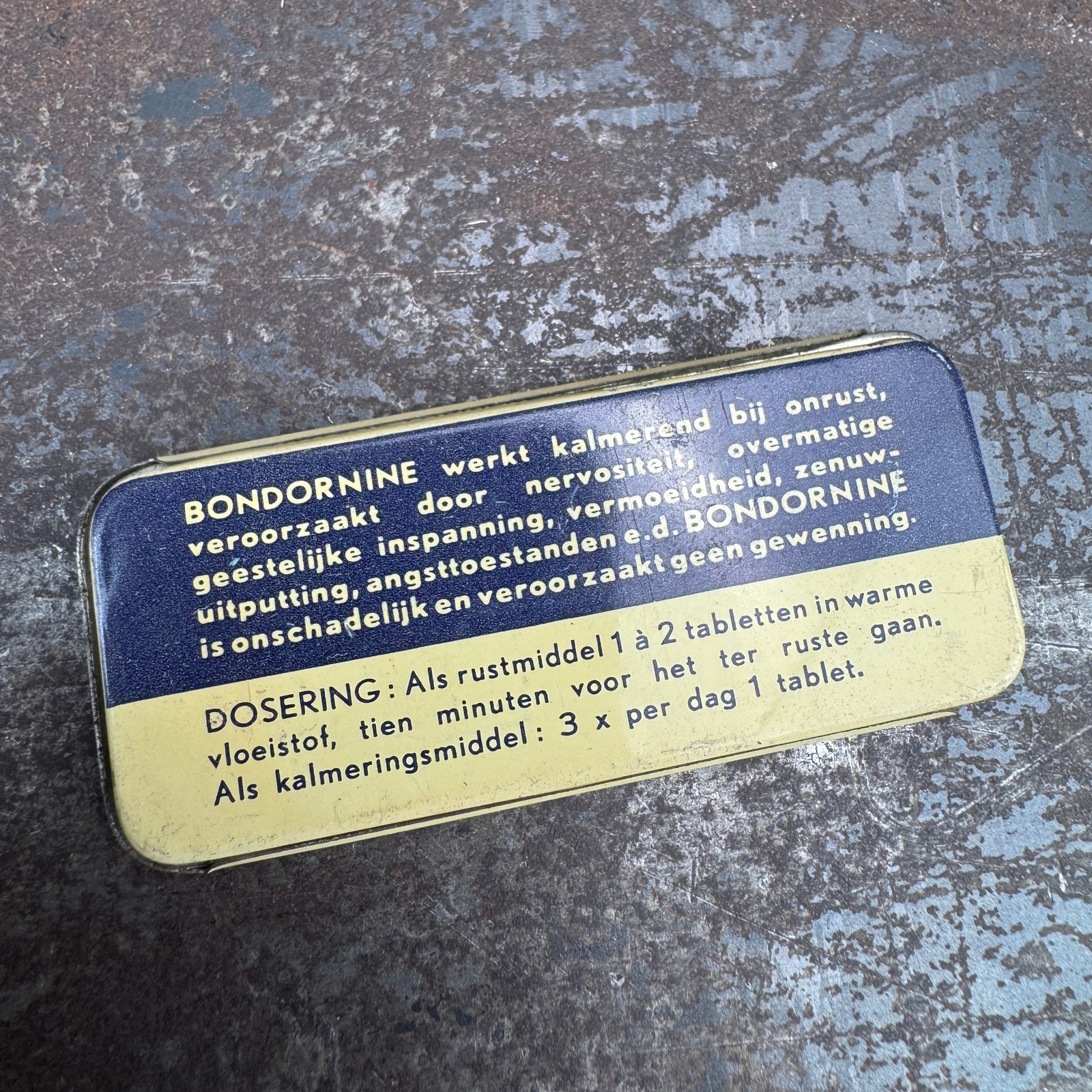 Vtg c.1960s BONDORNINE Advertising Medical Tin – GERMAN – EMTPY / NO CONTENTS