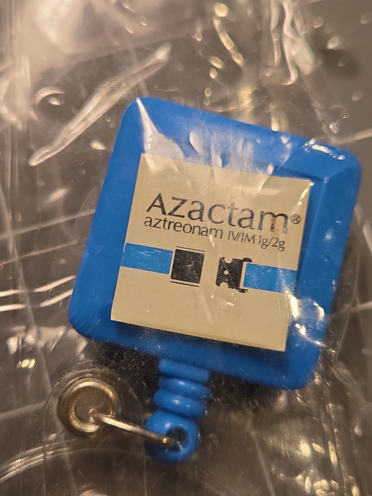 Azactam Badge Holder Retractable Clip Drug Rep Pharmaceutical Promo Advertising